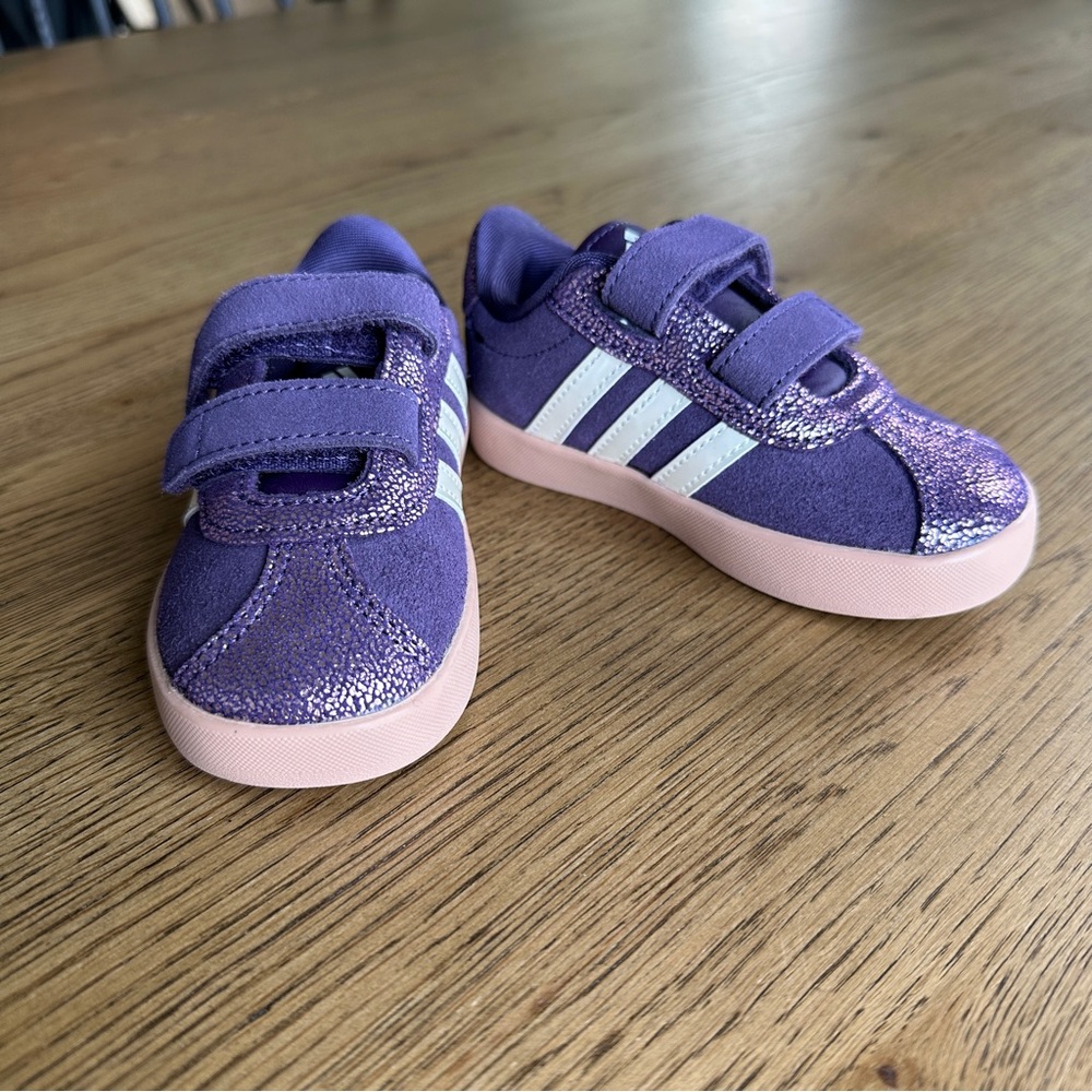NEW adidas Toddler VL Court 3.0 Plum Sneakers 6K